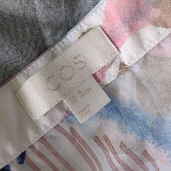 COS Abstract print asymmetrical midi skirt with belt and side pockets size 38 - Picture 10 of 10